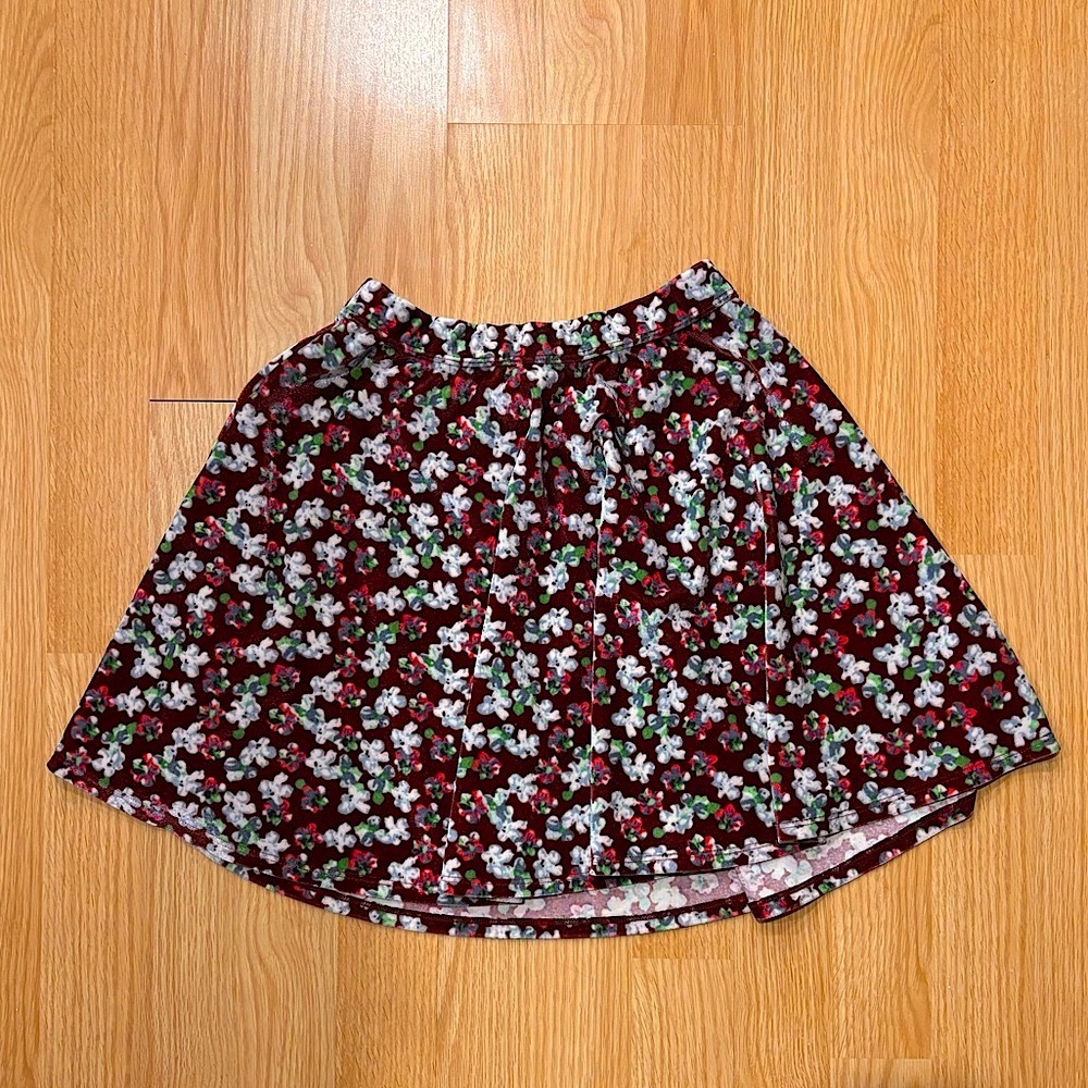 Abercrombie & Fitch Velvet Mini A-Line Skirt